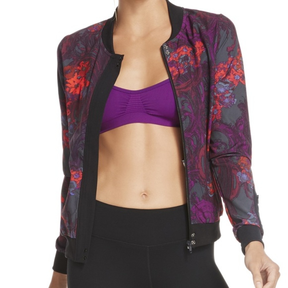 Fabletics Ithaca Jacket Romantic Print Purple Red… - image 1